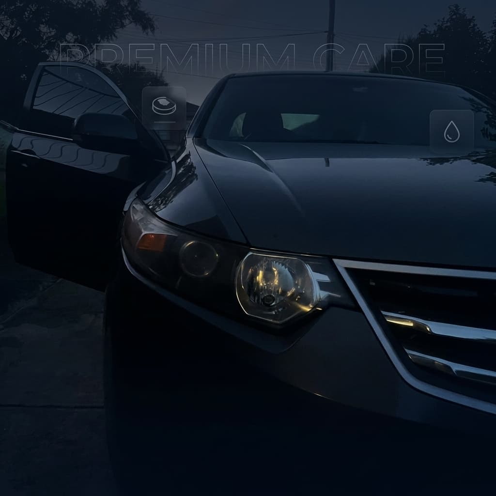 Freshly detailed luxury car with mirror finish